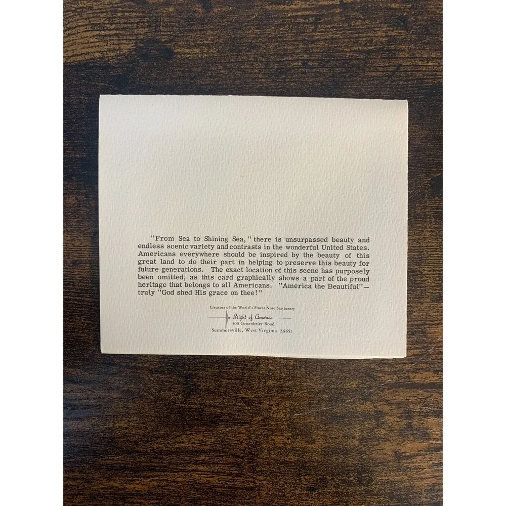 America The Beautiful Color Photograph Note Card Set Vintage 12 Cards